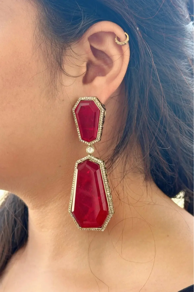 Glamorous Crimson Red Drops