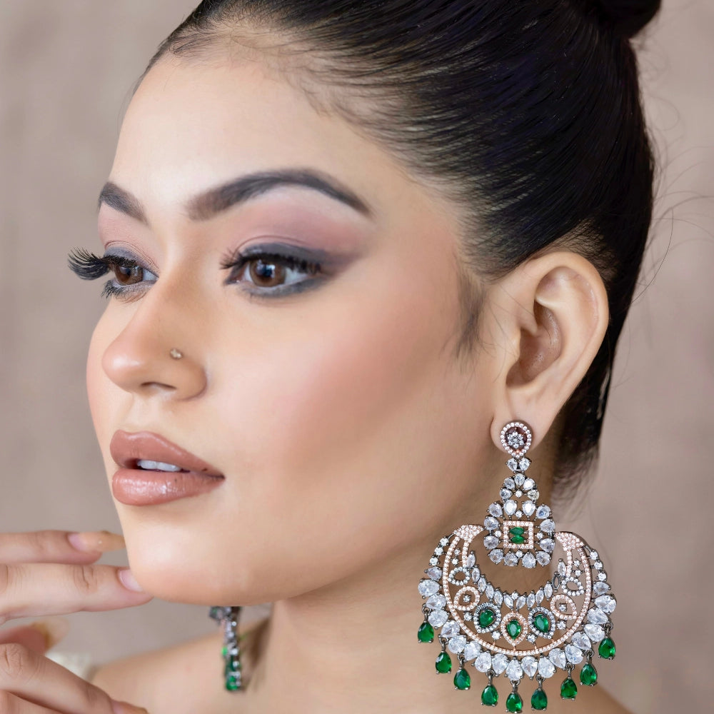 
                      
                        Emerald Green Swarovski Earrings - Sultana
                      
                    