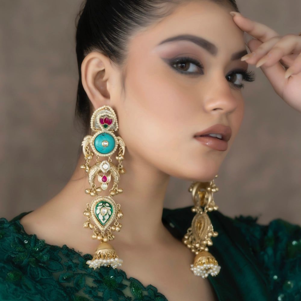 
                      
                        Antique Long Firoza Jhumkas - Sultana
                      
                    