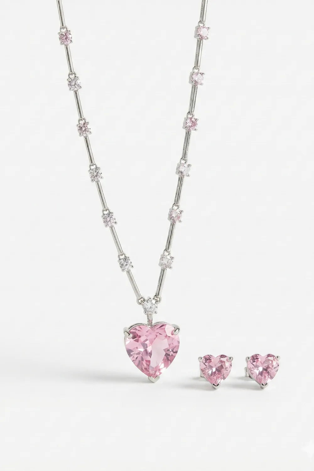 Princess Pink Heart Pendant Necklace