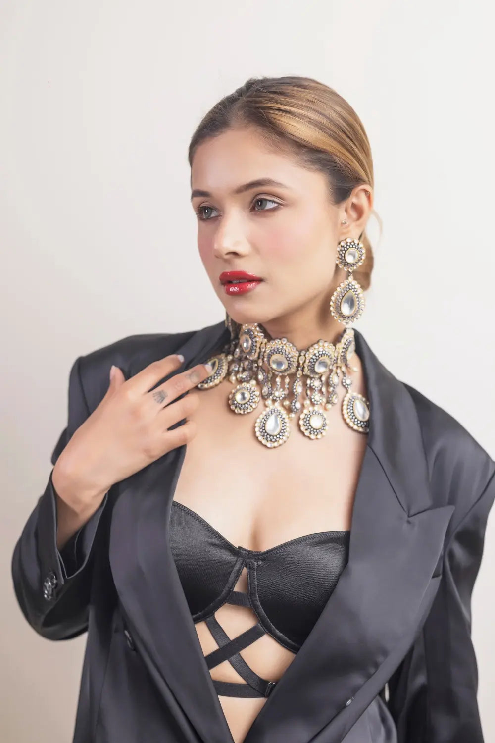 Moissanite Choker Necklace Set