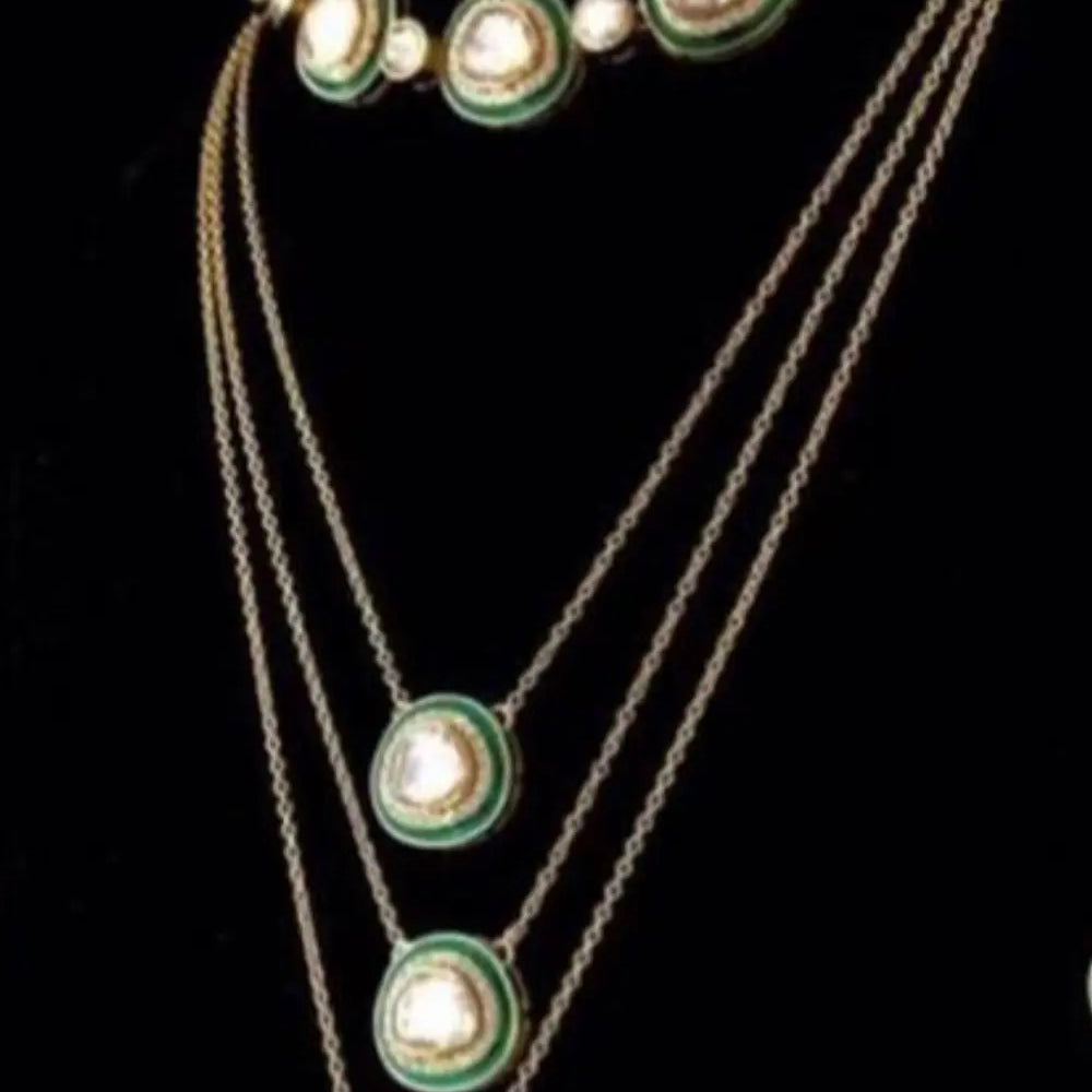 
                      
                        Polki Layered Necklace Set
                      
                    