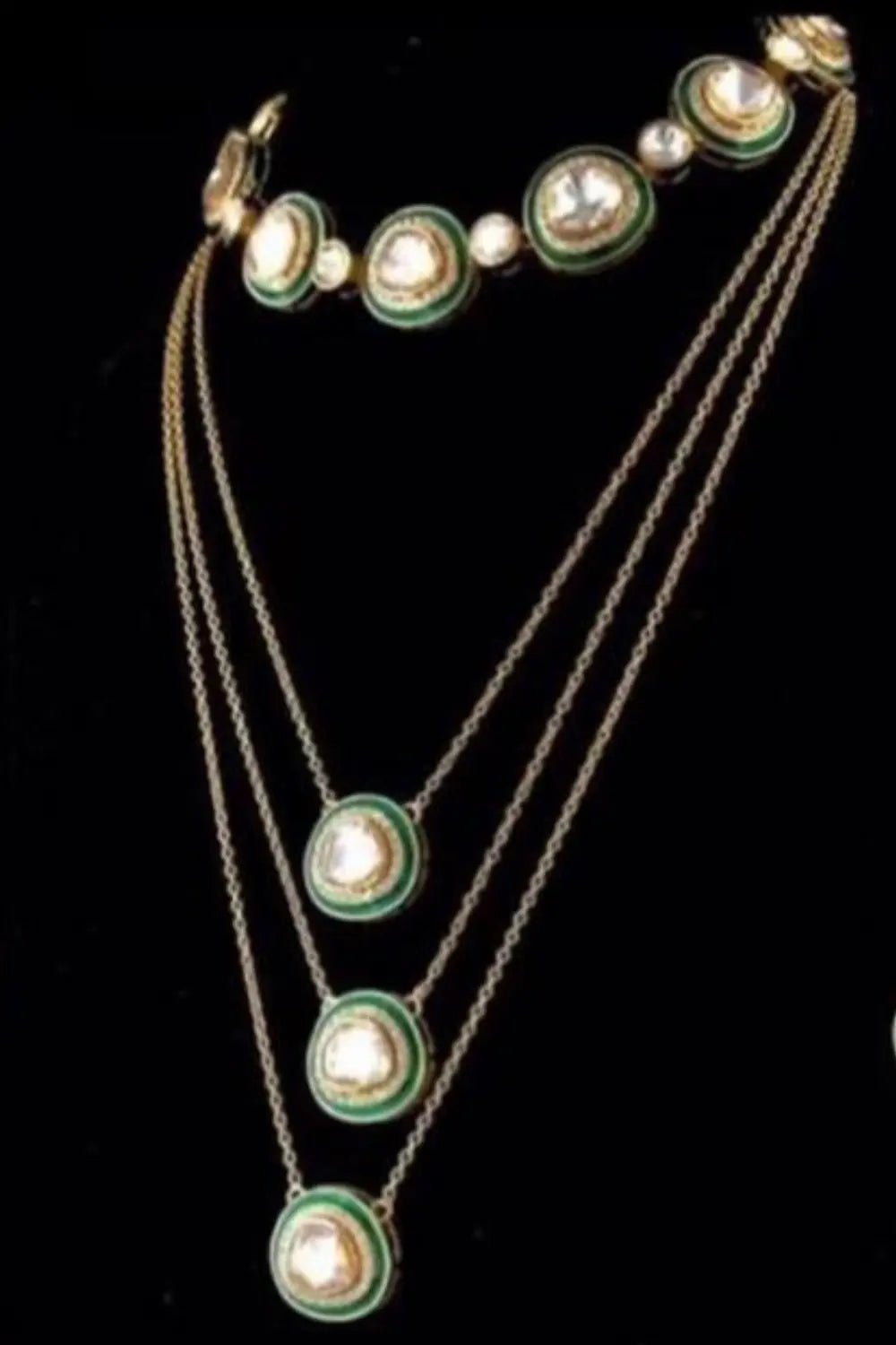 Polki Layered Necklace Set