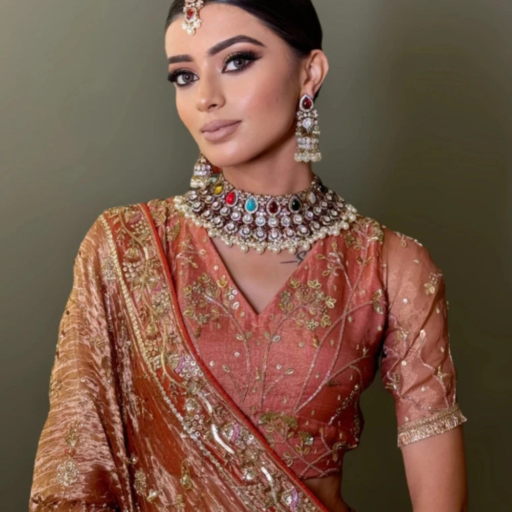 Victorian Navratan Necklace Set - Sultana