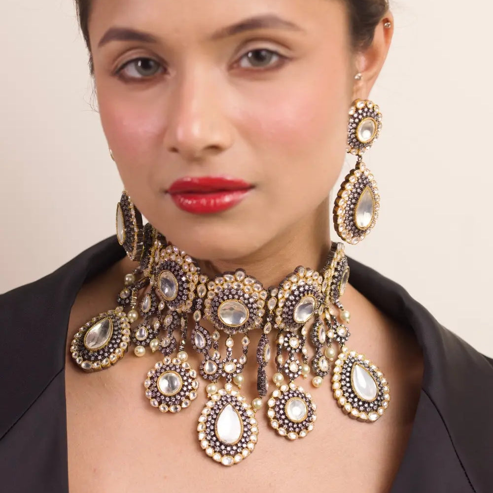 Moissanite Choker Necklace Set