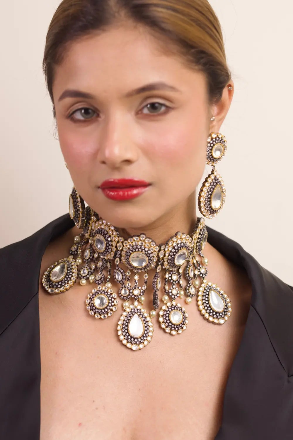 Moissanite Choker Necklace Set