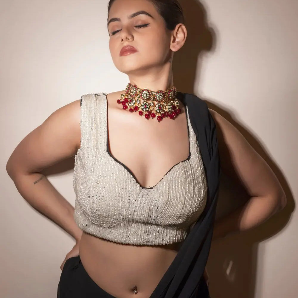 
                      
                        Ruby Polki Choker Necklace Set
                      
                    