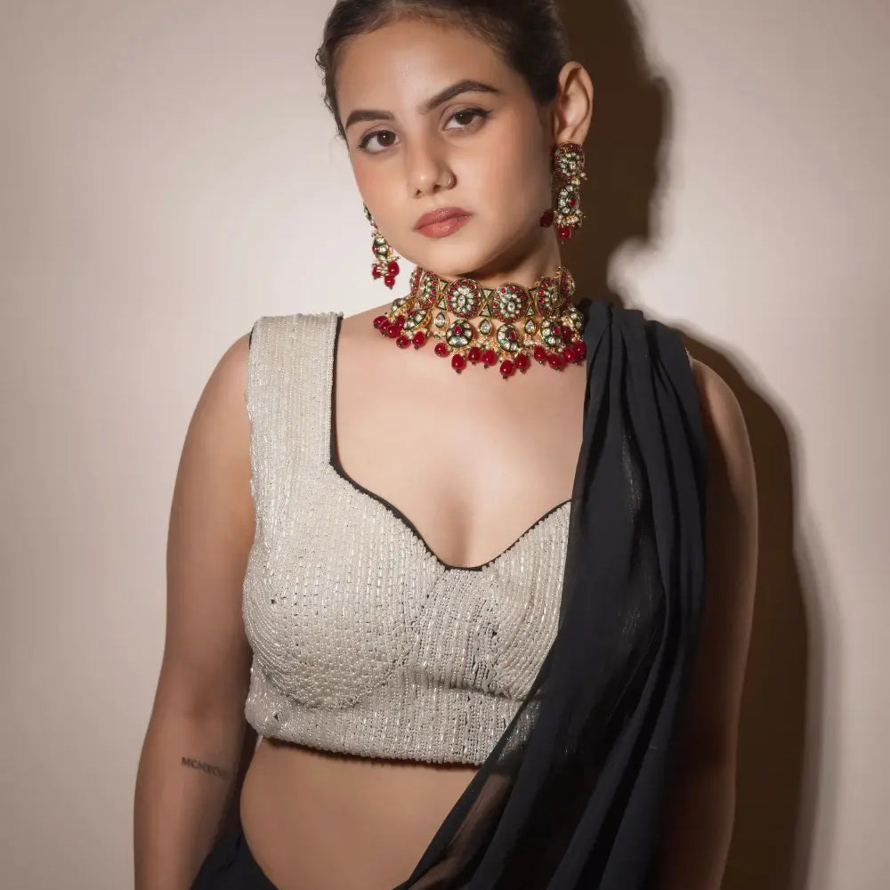 
                      
                        Ruby Polki Choker Necklace Set
                      
                    