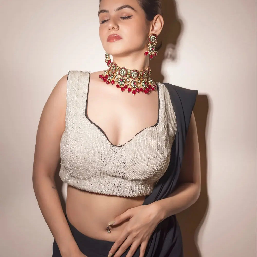 
                      
                        Ruby Polki Choker Necklace Set
                      
                    