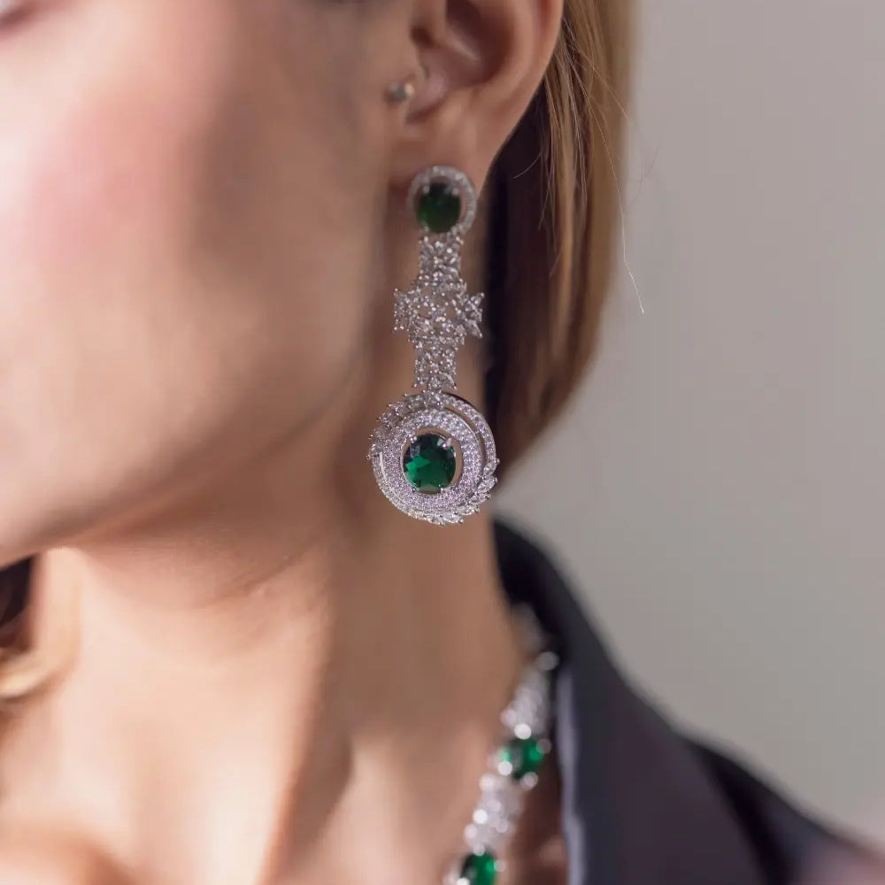 
                      
                        Classic Emerald Studded Necklace Set
                      
                    