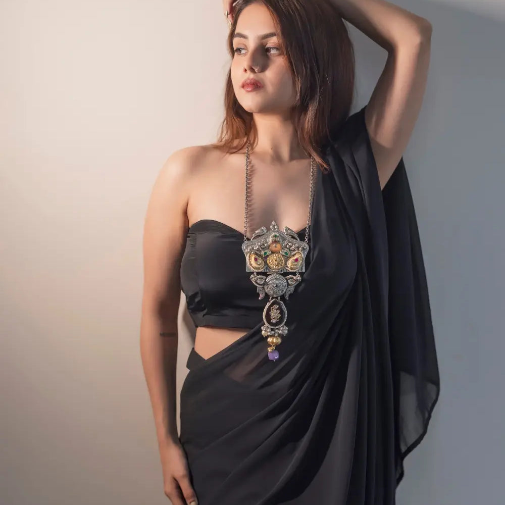 
                      
                        Oxidised Statement Necklace
                      
                    