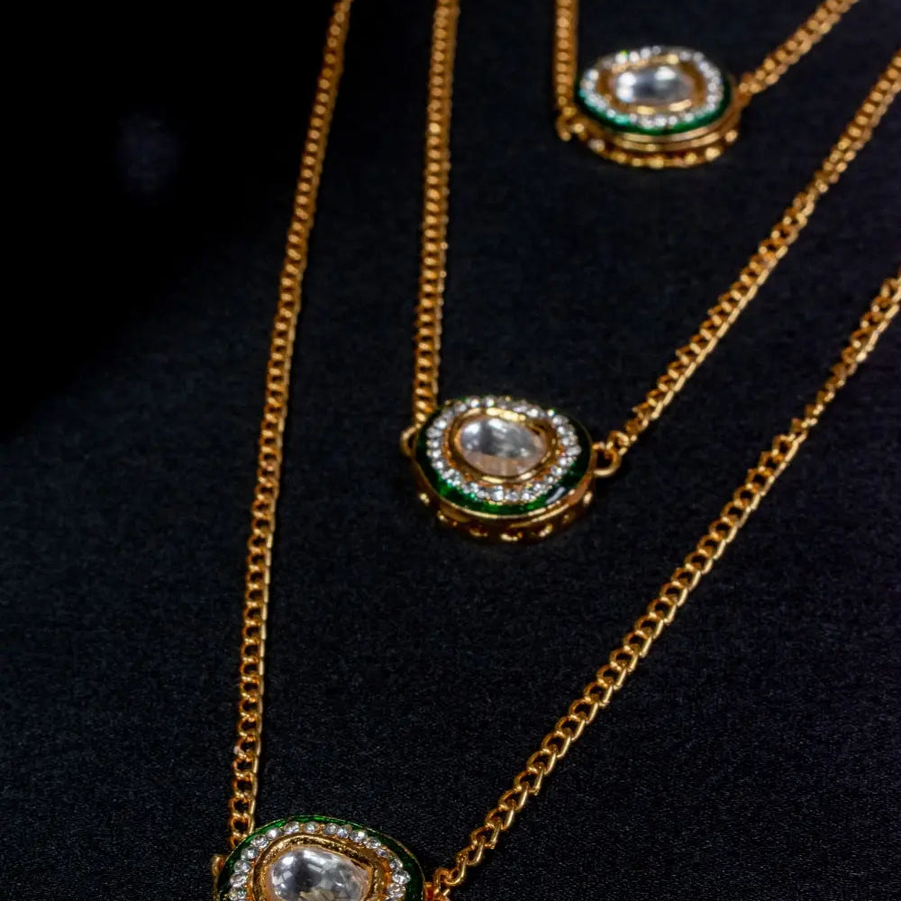 
                      
                        Polki Layered Necklace Set
                      
                    