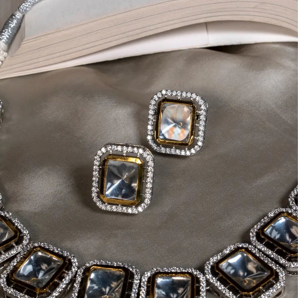 
                      
                        Timeless Moissanite Polki Necklace Set
                      
                    