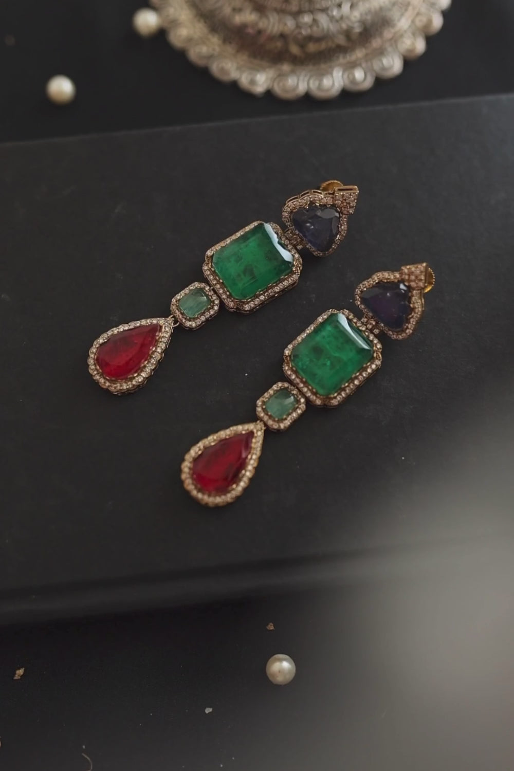 Multicoloured Layered Earrings